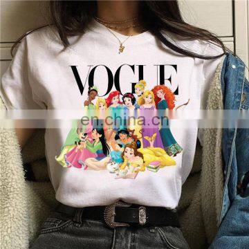 European and American Fashion Princess Print Summer Casual Short-sleeved Fashion Brand Lady T-shirt photo-6