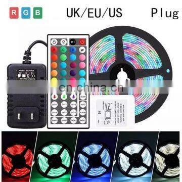 LED Strip Light RGB 2835 Flexible Ribbon Led Lights Strip 5M DC 12V Remote Control Adapter