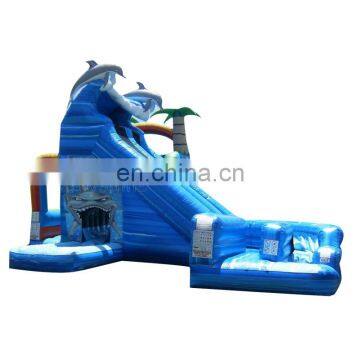 20ft Tall Inflatable Wet and Wild Shark Double Water Slides With Pool