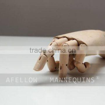 Wood Articulated Hand For Store Fixture Wood Color Dummies Mannequin For Decors