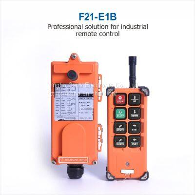Universal F21-E1B Industrial Radio Wireless Remote Control 8 Channel Singles Push Buttons Telecrane 36V 220V 380V 24V 48V AC