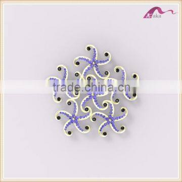 Fashion Beautiful Bulk Crystal Decorative Star Fish Brooch For Gifts photo-5
