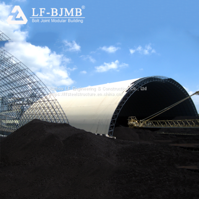 LF Galvanized Space Frame Coal Bunker Steel Structure Coal Storage Shed Building photo-5