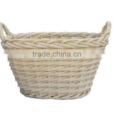 White Large Wicker Laundry Basket