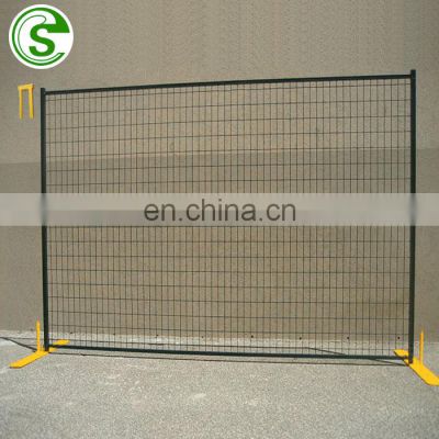 9.5 ft Powder coated black/yellow construction temporary fence panel for Canada