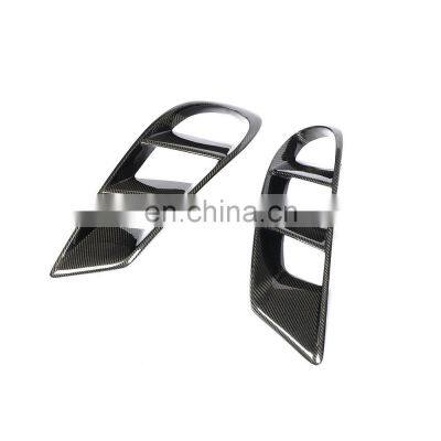 Carbon Fiber Front Bumper Air Vent Cover Trim Fog Lamp Mesh Grill Frame For Mercedes Benz CLS W218 Sport 2014-2017 photo-3