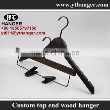 IMY-460 brush off brown wooden thin flat hangers for clothes