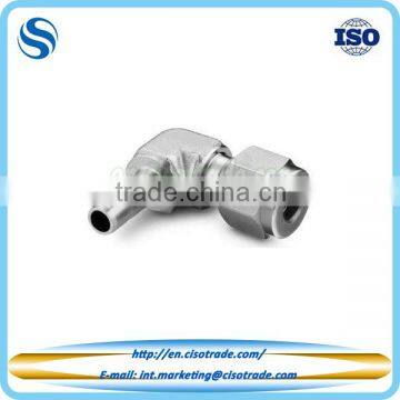 Double ferrule compression fitting, Tube end reducer elbow fitting for metric tubes, pipe connector