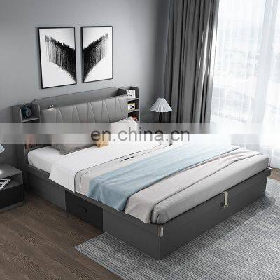 Factory Direct Price Wholesale Camas Luxury Multifunctional Bedroom Furniture Modern Smart Bed With Storage Box Leather Beds