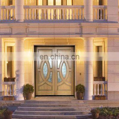 Mahogany Solid Wood Front Door Solid Wood Entry Door With Glass and 2 Sidelights Best Exterior Doors photo-5