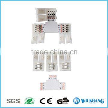 RGB 10 mm 4 Pin T Shape PCB FPC Board Splitter LED Strip Connector for SMD 5050 RGB LED Strip Light photo-5