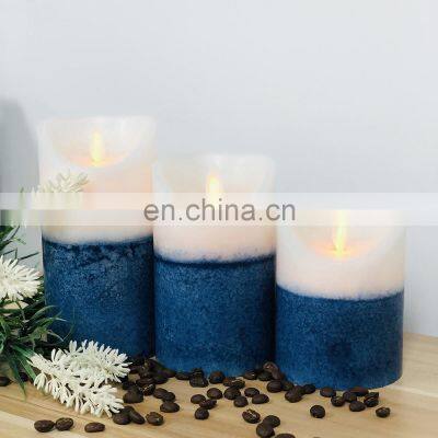 Wholesale Electronic Simulation White Wax Moving Flame Color Changing Pillar Led Candle photo-3