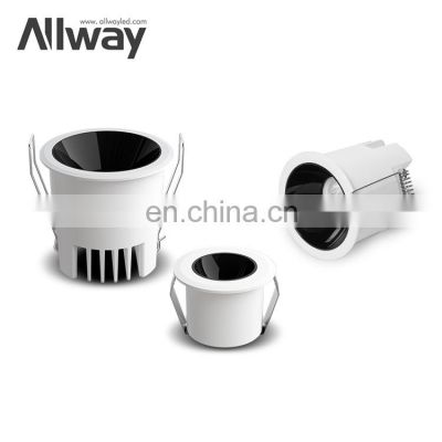 ALLWAY Factory Direct Sale Anti Glare Black White Downlight Ceiling Housing 3W LED Down Lamp