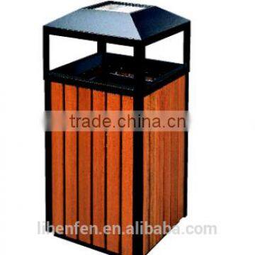 Plastic Wooden Stylish Hot Sale Outdoor Garbage Bin photo-4