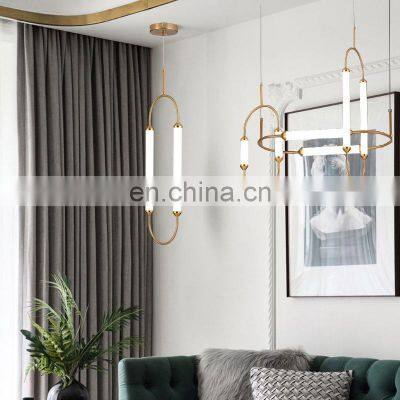 Post-modern Ring-shaped Dining Room Circle Combination Chandelier Simple Creative Living Room Bedroom Glass Pendant Light
