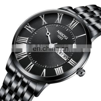 NIBOSI 2527 Simple Design Fashion Business Stainless Steel Waterproof Chronograph Quartz Watch for Men photo-2