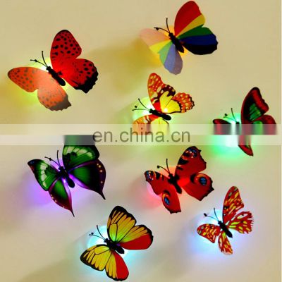 light LED Butterfly Wall Stickers LED Night Light Lamp Home Room wedding Party Desk Wall Decor