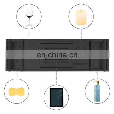 Wholesale Bamboo Black Bathroom Bathtub Caddy Tray For High Quality And Promotional photo-4
