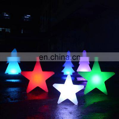 snowing Christmas tree lights led /rechargeable Christmas holiday PE plastic led tree star snow garden solar decoration lights