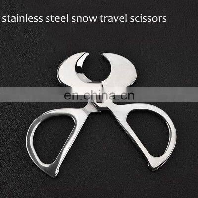 Luxurious Portable Cheap Wholesale Best Custom Logo Scissor Desk Silver Table Top Stainless Steel Cigar Cutter photo-4