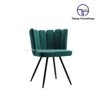 Tiptop Luxury Nordic Design Dinning Furniture Sillas Metal Leg Upholstery Fabric Modern Velvet Dining Chairs For Dining Room Restaurant