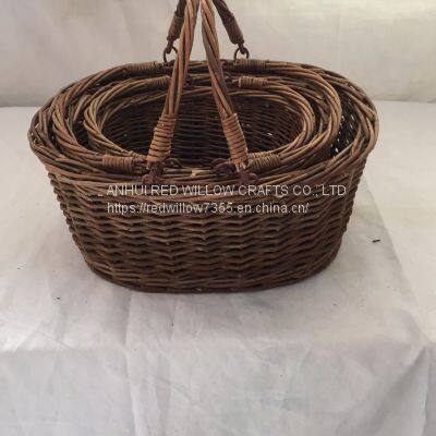 Natural Color Wicker Basket Storage Willow Basket/Brown Willow Basket