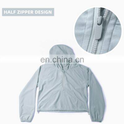 Workout Outfits Yoga UV Protection Jacket Lycra Elastic Legging Gym Fitness Sets Women photo-2