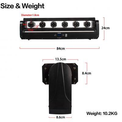 6 Eyes Swing Moving Head Laser Red With DMX Control Sound Control for DJ Event and Wedding Party photo-5