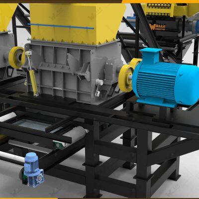 Walle Industry waste car tyre shredder truck tyre waste recycling machine Tyre recycling equipment