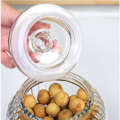 Exquisite Ribbed Glass Storage Jars With Lids - Ideal for Kitchen Pantry, Preserving Snacks & Ingredients! photo-3