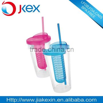 Double Wall Plastic Tumbler/Double Wall Mug With Filter