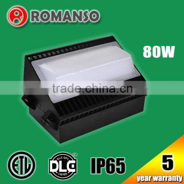 DLC ETL 5 years warranty wall pack LED lighting 80w led light wall