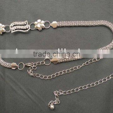 Metal Chain Belts with Rhinestones, Cloth Accessories, Metal Belts with Stone 1p