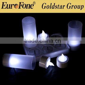 CL213806CW 6pcs/set Rechargeble led tealight candle without remote