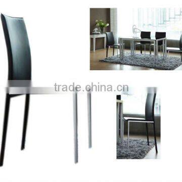 modern PVC leather and silver painting metal chair for dinning room