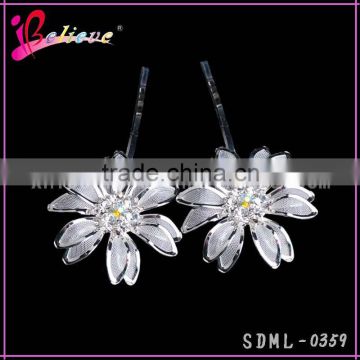 100 dozen MOQ factory wholesale metal flower hair clip,kids hairpin,kids accessories