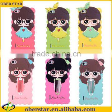 Hot selling Cartoon Cute girl silicon case For Huawei honor 6 cover