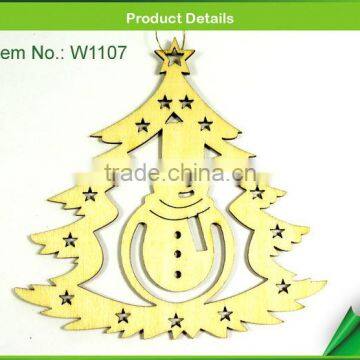 Customized design snowman and tree laser cut wooden craft kit for kids