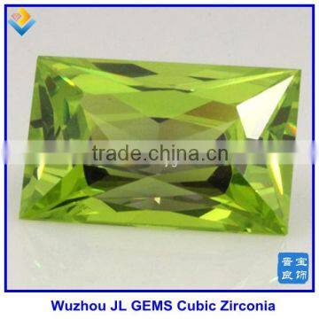 Fashion Peridot Salad Rectangle cut Cubic Zirconia with made in China