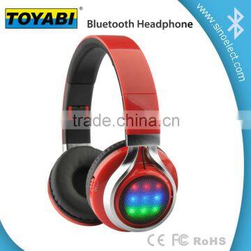 2015 Bluetooth LED headphone wireless headset foldable wireless headphone support FM and TF Card play music with LED light