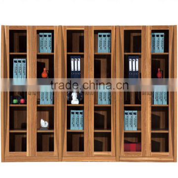 New fashion wooden glass display cabinet office filing cabinet wood bookcase (SZ-FCB343)