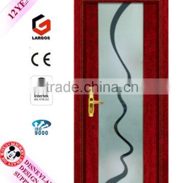 GLASS INSERT SOLID WOODEN DOOR WITH HIGH QUALITY