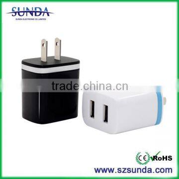 Private mold Micro usb travel chargers usb wall adapter with single and dual port