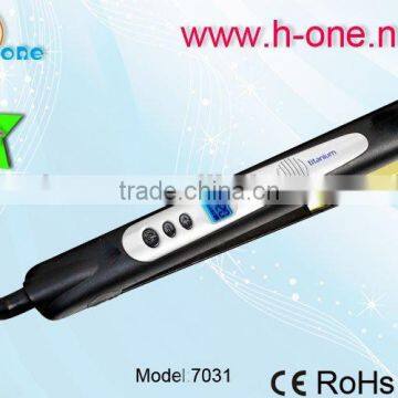 Professional ceramic hair straightener and LCD temperature display