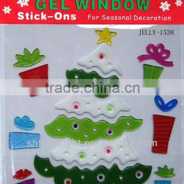 christmas decoration gel sticker conform to EN71