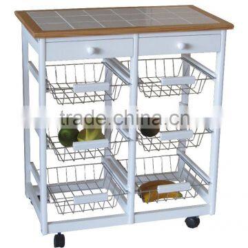 wooden storage kitchen cart