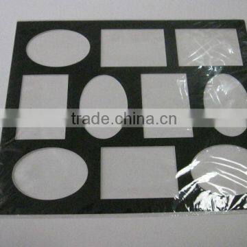 10 Opening Black Color Acid Free Collage Mat Board for Picture Frames, 1.2mm 20*20" Size Frame Mat Board