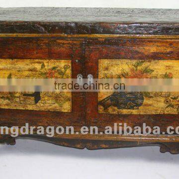 Chinese antique furniture pine wood Mongolia Cabinet