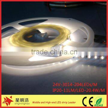 DC 12V/24V SMD 3014 238LEDs/M 2380LM/M Double white PCB with CE/RoHS/LVD smd led strip 7020