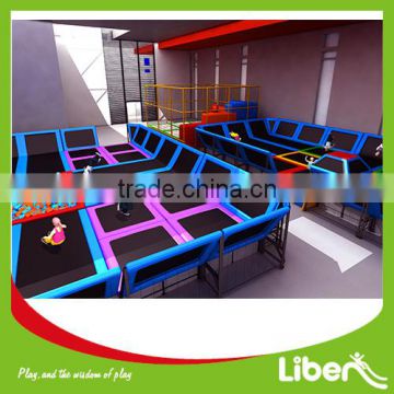 Large Indoor Trampoline with foam pit and dodge ball, professional gymnastic commercial trampoline for sale, 5.LE.X3.404.325.00